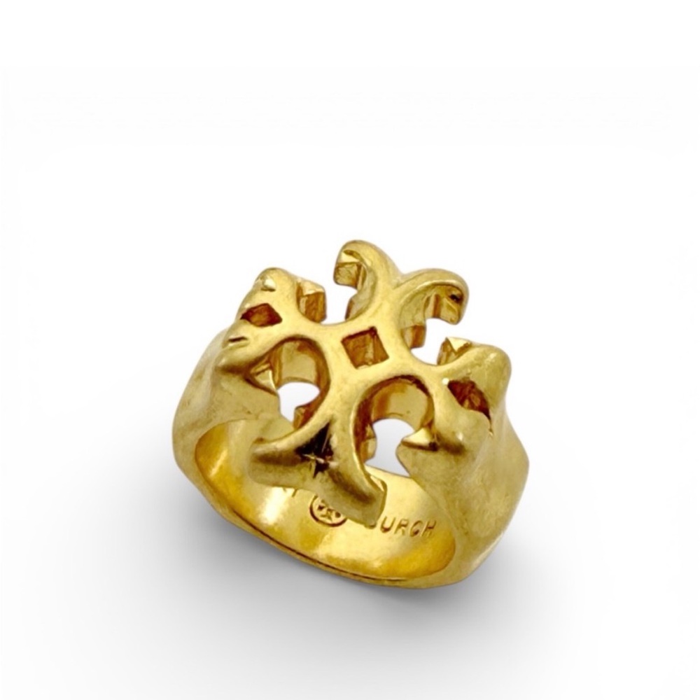 Tory Burch Roxanne statement ring made of gold-tone polished brass NWT